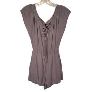 Smell the Roses Women's Mini Romper Pockets Scoop Neck Sleeveless Small